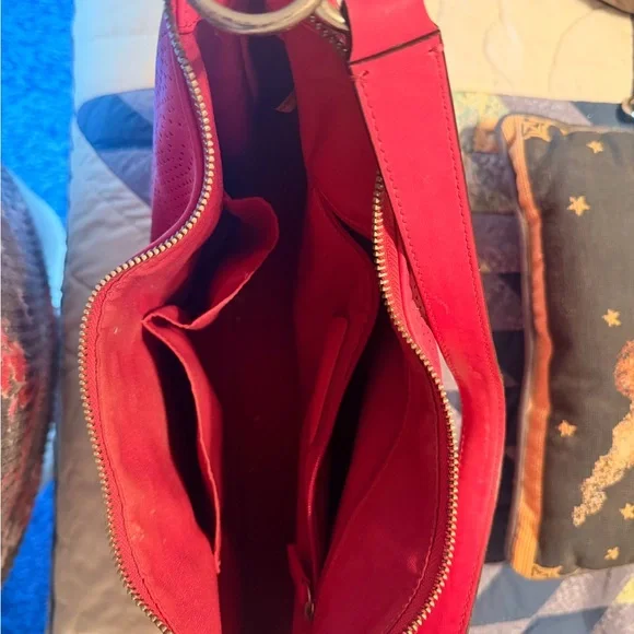 Coach Pink Perforated Leather Satchel - Picture 3 of 5